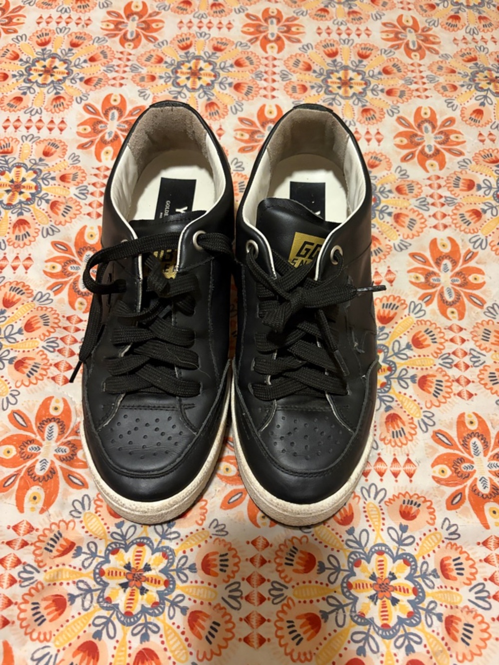 Golden Goose Black Low-Top Leather Sneakers